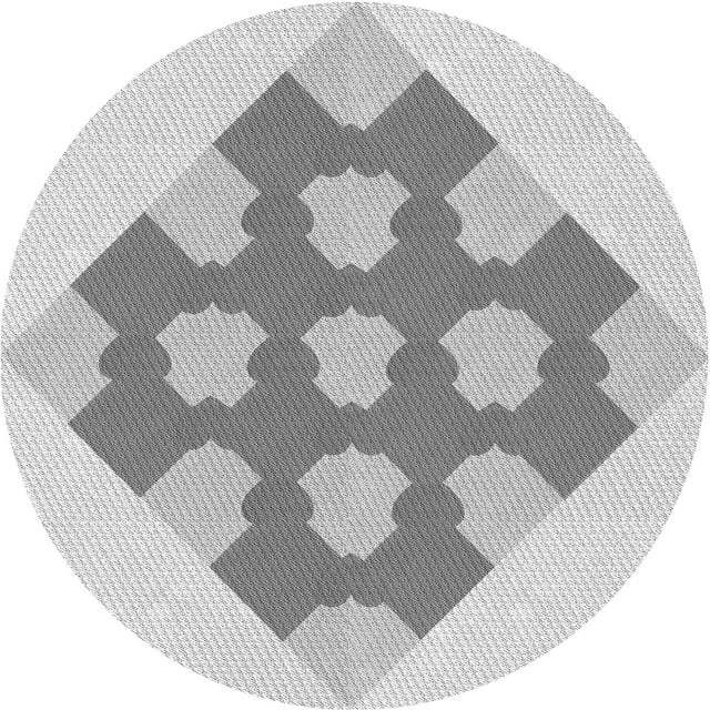 Ahgly Company Tapis Rond Lavable en Machine Intérieur Transitionnel Gris Canon, 6 Pieds Rond