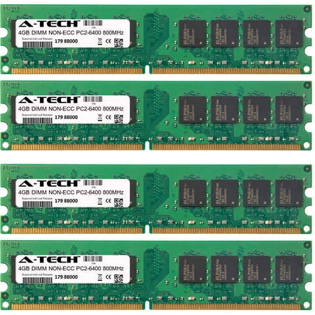 16GB Kit 4x 4GB Modules PC2-6400 800MHz NON-ECC DDR2 DIMM Desktop 240-pin Memory