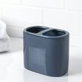 Mainstays Basic Ceramic Toothbrush Holder Washed Indigo Navy Blue