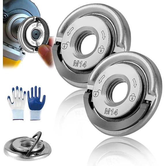 2026 Angle Grinding Tool Flange Nut - 2PCS M10 Angle Grinder Locking Retaining Flange Nut, Quick Clamping Replacement Part for Angle Grinder Discs, Secure & Durable Grinder Accessory