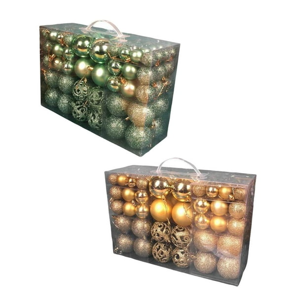 Paquete de 100 Bolas Navideñas Brillantes para el + 100 Accesorios Festivos , EstiloH
