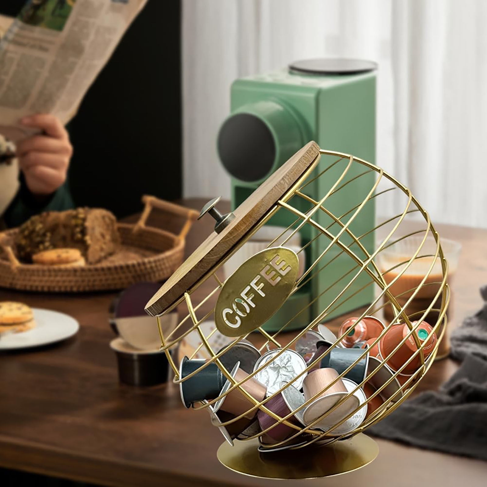 Support de Dosettes de café, Panier de Dosettes de café, Porte-capsules de café de Grande capacité, Organisateur de Station de café, Rangement de Dosettes de café pour Comptoir Support de Dosettes de café, Panier de Dosettes de café, Porte-capsules de café de Grande capacité, Organisateur de Station de café, Rangement de Dosettes de café pour Comptoir