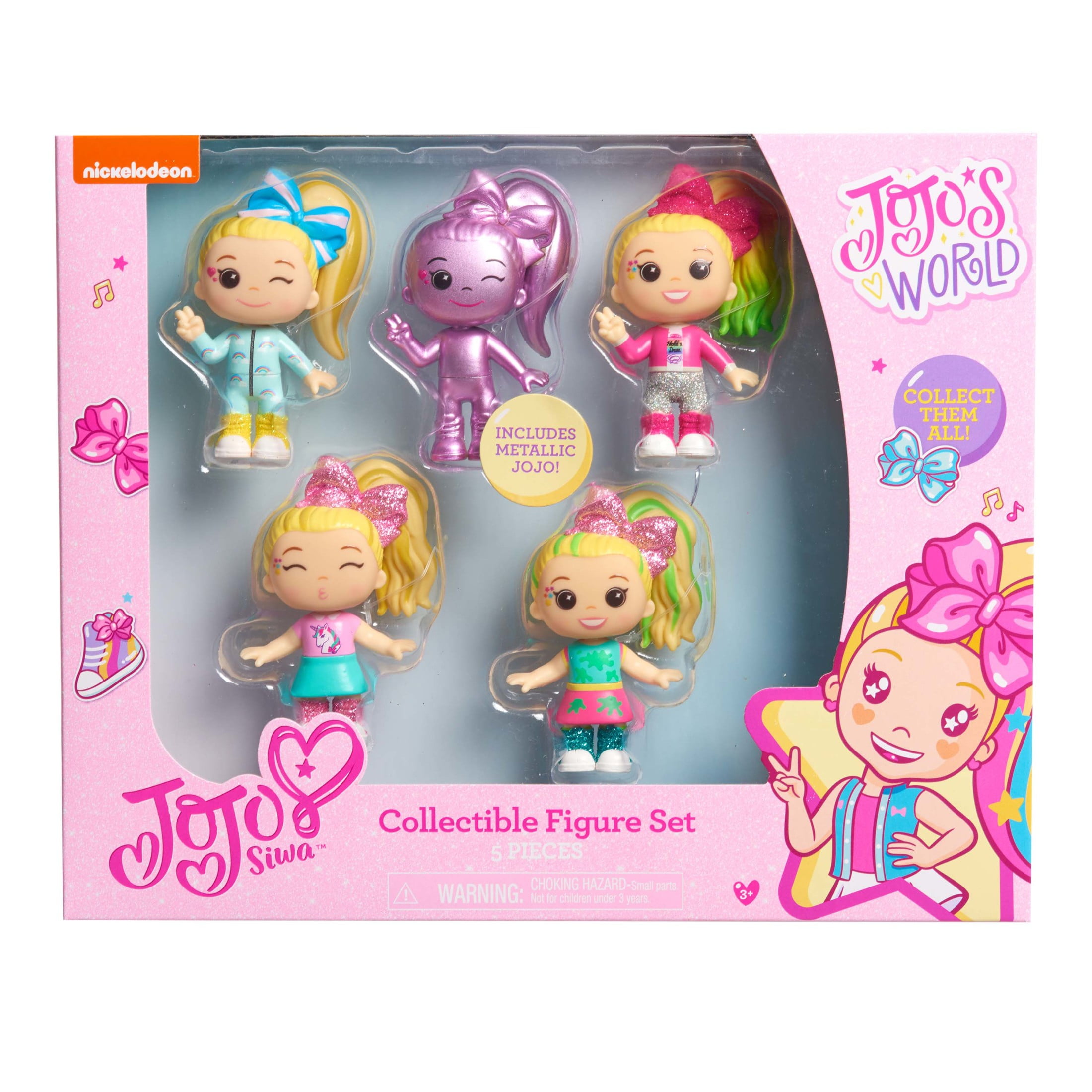JoJo Siwa 3-Inch Tall 5 Piece Collectible Figures, Kids Toys for Ages 3 up
