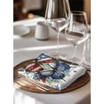 thumbnail image 6 of Navy Blue Butterfly 4th of July Cloth Napkins Set of 4 Reusable Dinner Napkins, Independence Day Star Grey Plaid Cocktail Napkin Washable Table Napkins for Wedding/Holiday Party/Baby Shower 20"x20", 6 of 7