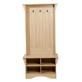 thumbnail image 6 of Emma + Oliver 31.5" Wide Hallway Tree with Bench, Coat Hooks, and Lower Storage Compartments with Adjustable Shelves in Weathered Wood, 6 of 12
