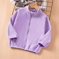 thumbnail image 3 of Eltusu Toddler Girls Fleece Jackets, Mid-weight Stand-up Collar Zip up Thermal Winter Outerwear Purple Size 4-5 T, 3 of 8