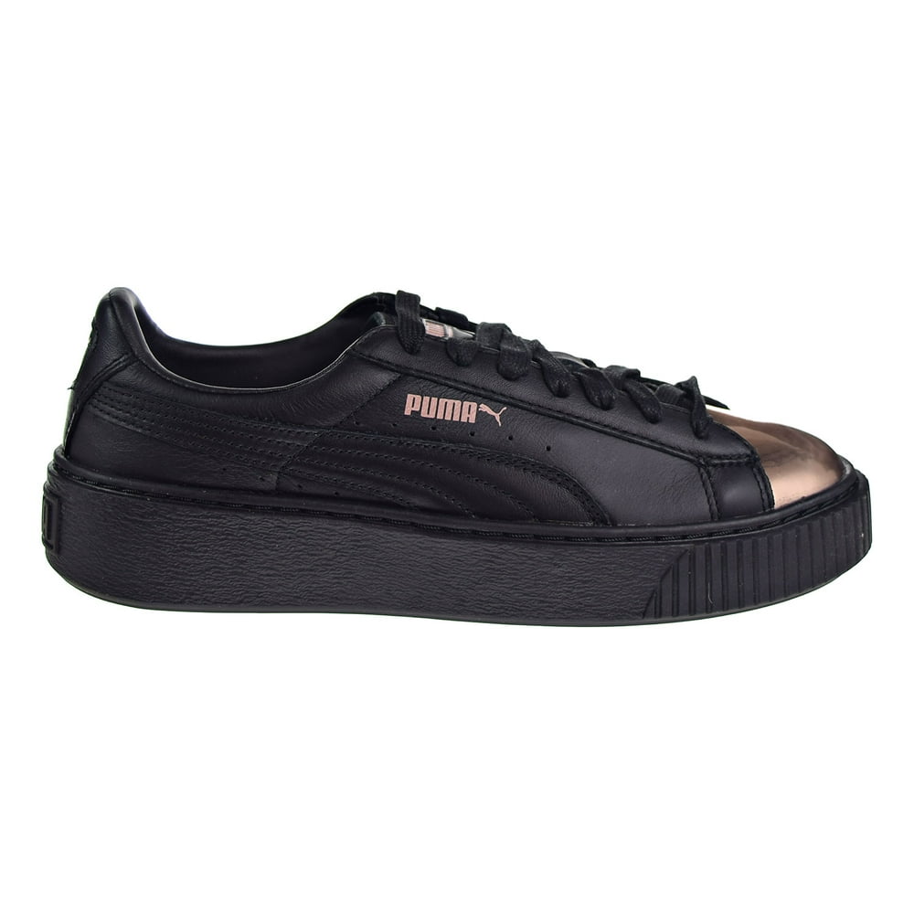 PUMA - Puma Basket Platform Metallic Women's Shoes Black/Rose Gold ...