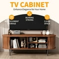 thumbnail image 6 of 55" TV Stand, Modern Media Console Table with Sliding Door, Gaming Entertainment Center, Storage Cabinet for Living Room, Bedroom, Office, Mid-Century Walnut Design, 6 of 10