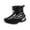 Black, variant on Otqutp Kids Winter Boots Girls Boys Mid Calf Padded Booties Waterproof Non Slip Padded Warm Platform Outdoor Hiking Shoes
