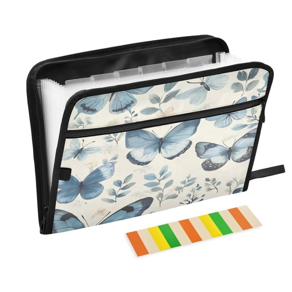 Organ Folder 14.2 x 0.8 x 10.6 Inches 13 Separate Pockets A4 Size Documents Folder A Sort Storage File Manager For The Home Office Big Blue Butterfly Seamless
