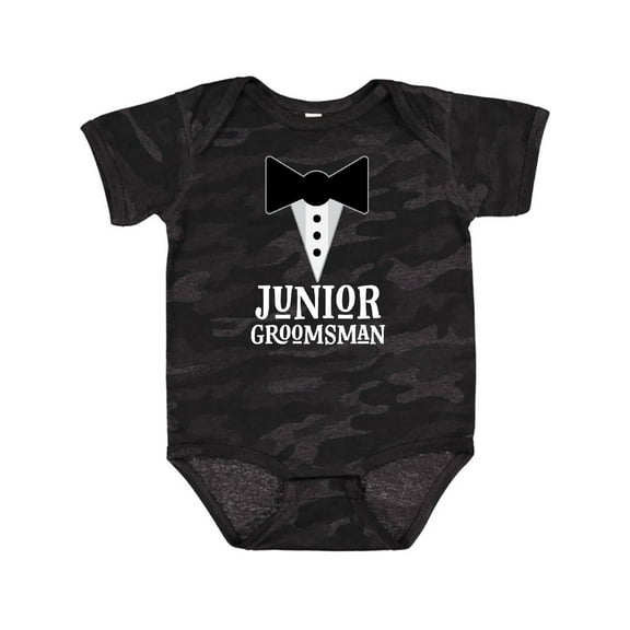Inktastic Junior Groomsman Boys Wedding Party Mock Tux Boys Baby Bodysuit