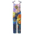 thumbnail image 4 of ICHUANYI Clearance Women's Casual Sleeveless Strap Floral Printed Spaghetti High Waist Wide Leg Jumpsuit Rompers(Orange, XXL) ICHUANYI WER2023080917019, 4 of 4