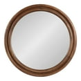 thumbnail image 6 of Kate and Laurel Oman Modern Ribbed Round Wall Mirror, 28 Inch Diameter, Walnut Brown, Framed Circle Bathroom Mirror for Over Sink Home Decor or Fireplace Mantel Mirror, 6 of 8