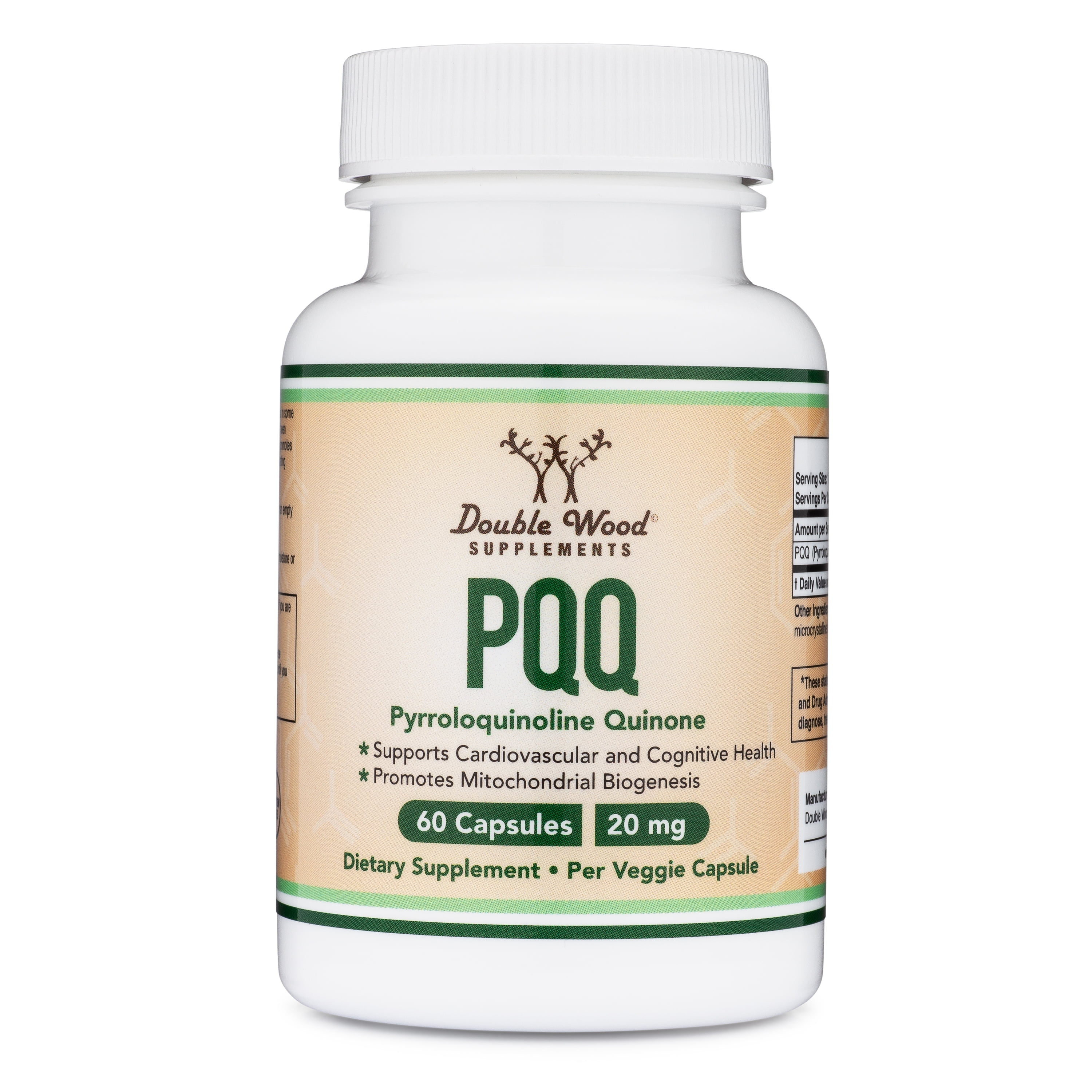 PQQ Supplement - 20mg, 60 Capsules (Pyrroloquinoline Quinone), Energy