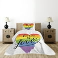 thumbnail image 4 of Ambesonne Pride Quilted Bedspread Set 2 Pcs, Love is Love Art LGBT, Twin Size, Multicolor, 4 of 5