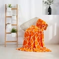 thumbnail image 3 of Velvet Touch Ultra Plush Christmas Holiday Printed Fleece Throw/Blanket-50 x 60inch, (Quatrefoil Orange), 3 of 6