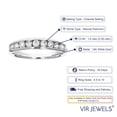 thumbnail image 5 of Vir Jewels 1/2 CTTW Comfort Fit Diamond Wedding Band in 14K White Gold Channel Size 7 Female Adult, 5 of 7