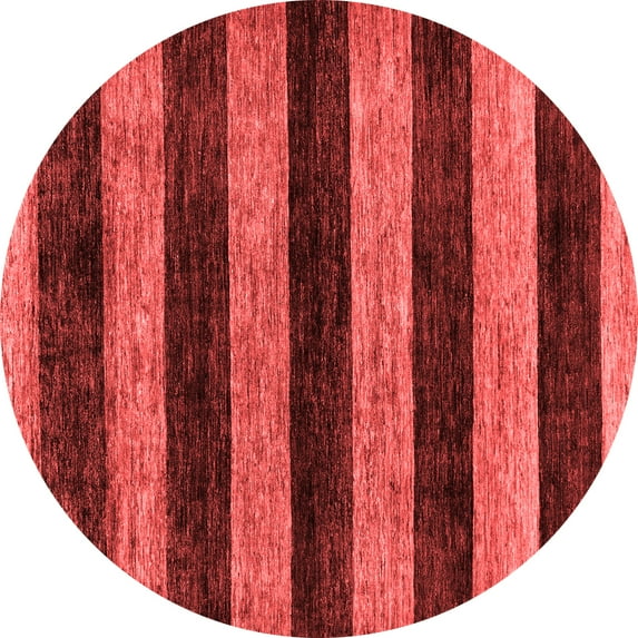 Ahgly Company Indoor Round Abstract Red Modern Area Rugs, 8' Round