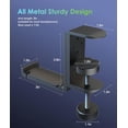 thumbnail image 4 of 6amLifestyle Soporte plegable para colgar auriculares debajo del escritorio, soporte de pared para auriculares con organizador de cables para ahorrar espacio de metal, abrazadera para auriculares, jue, 4 of 5