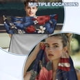thumbnail image 6 of Bulopur Vintage Car Seat Towel for Women American Flag Breathable Front Seat Sweat Protector with Storage Bag for Travel Multifunction Athletic Towel Fit SUV Sedan Truck, 6 of 8