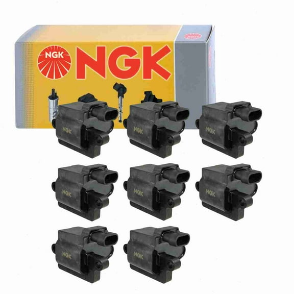 8 pc NGK 49081 Ignition Coils for 12558693 19355500 2505-206391 36-1198 673-7000 8-12558-693-0 8-19355-500-0 D581 E226 GN10298 IC400 UF-271 UF271 Spark Plug Wire Boot