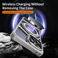 thumbnail image 5 of ShellTech for iPhone 16 Pro Max Metal Frameless Hollow Case, with Invisible Magnetic O-Ring Stand Case, Bezel Less Minimalist, Protective Shockproof, Upgraded Metal Slim Cover,Silver, 5 of 11