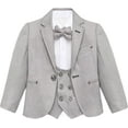 thumbnail image 2 of Boys Suit Set, Formal Jacket, Vest, Pants, Shirt and Matching Bowtie 5 Piece, 2 of 17