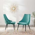 thumbnail image 2 of Side Dining Chair, Set of 2, Velvet, Teal Blue, Modern Contemporary Urban Design, Kitchen Room Cafe Bistro Restaurant Hospitality, 2 of 7