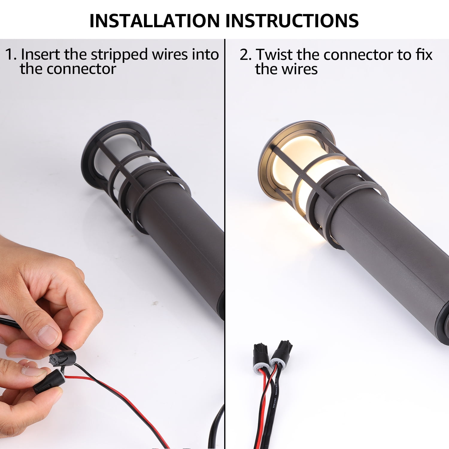 20 Pack Low Voltage Wire Connectors, 22AWG-12AWG, for Landscape Lights, Exterior Pathway Lighting, Electrical Twist Seal Elect Wire Nuts, 0.91*0.47"