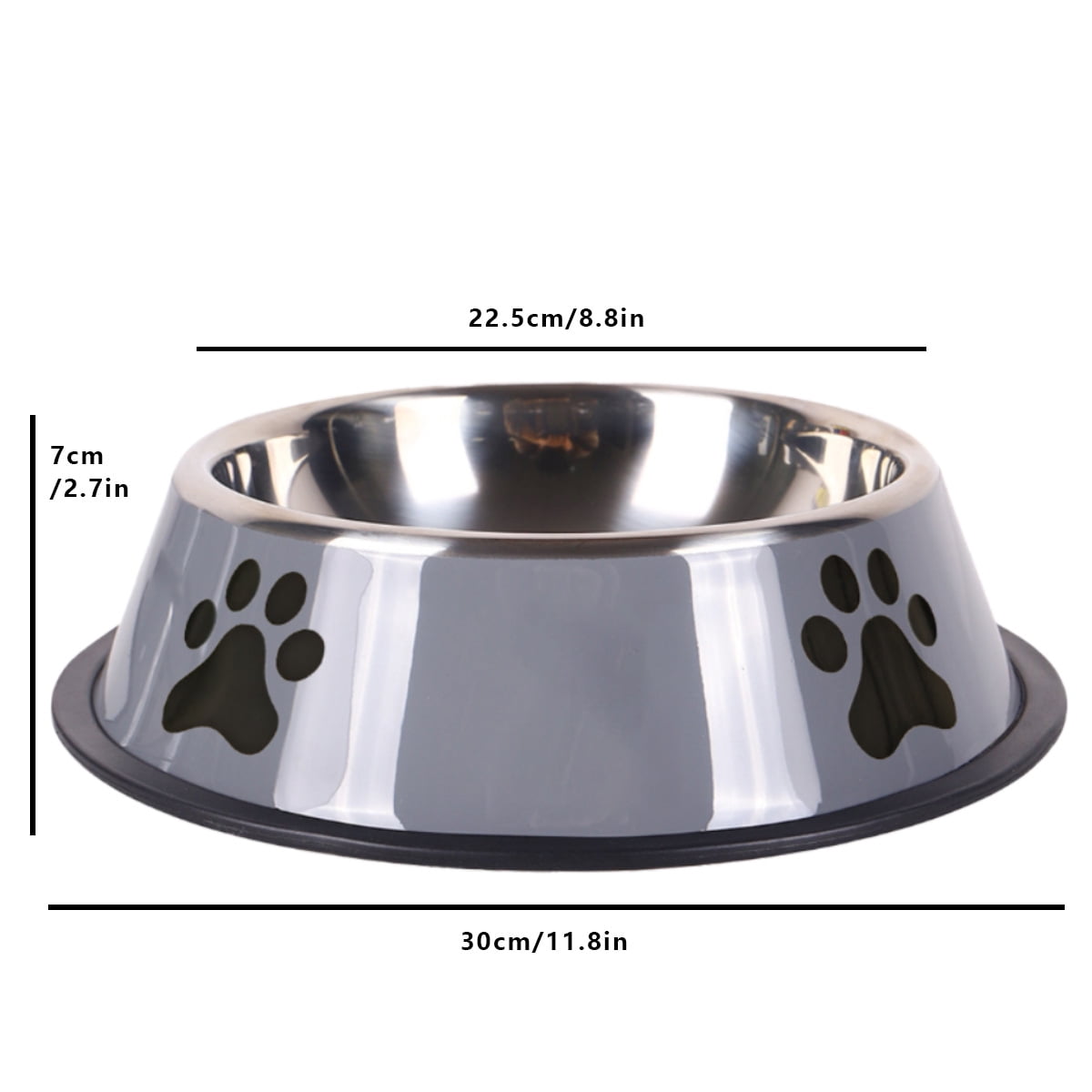 BLRTUN 2-Pack Stainless Steel Dog Bowls Set, Non-Slip Stackable Food & Water Dishes for Pets Gray-50oz(6cups)