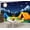 Color 2, variant on Wallpaper Forest Night Scene Happy Camper Party Tent Campfire Peel and Stick Wall Murals 69"H x 96"W Removable PVC Wall Paper Self-Adhesive Wall Paintings Art Decor for Bedroom Living Room