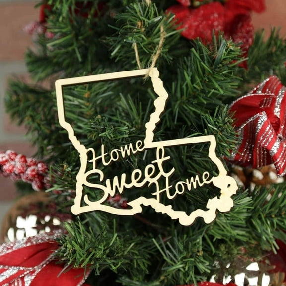 Torched Home Sweet Home Ornaments Christmas Tree Hanging Cork Louisiana