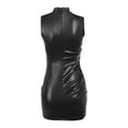 thumbnail image 3 of Vestido sin mangas de cuero sintético para mujer: ajustado a las caderas, sexy para fiesta, tejido elástico, tallas S-L (busto/cintura/cadera/largo), 3 of 6