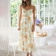 thumbnail image 3 of Puntoco Vestidos Mujer Verano Mujer Primavera Y Verano Estampado Sling Vestido Sling V-Cuello Vestido, 3 of 8
