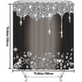 thumbnail image 7 of 4PCS Bling Diamond Shower Curtain Set with Non-Slip Rugs Toilet Lid Cover and Bath Mat Shower Curtain with 12 Hooks Bathroom Sets with Shower Curtain and Rugs and Accessories, 7 of 7