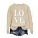 thumbnail image 1 of Penkiiy Camisetas Día de San Valentín Mujeres Amor Corazón Rojo Sudadera gráfica de manga larga Cuello Crew Valentines Tops M Kaki, 1 of 4
