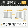 thumbnail image 3 of CAPHAUS 52FT Heavy Duty Flat Top Fence Barrier Kit, Anti-Rust Metal Steel Fence with 4FT Height X 6FT Width Panels, with Flat Top Fence Gate, Posts, Connectors, Outdoor Fencing for Yard, 3 of 9