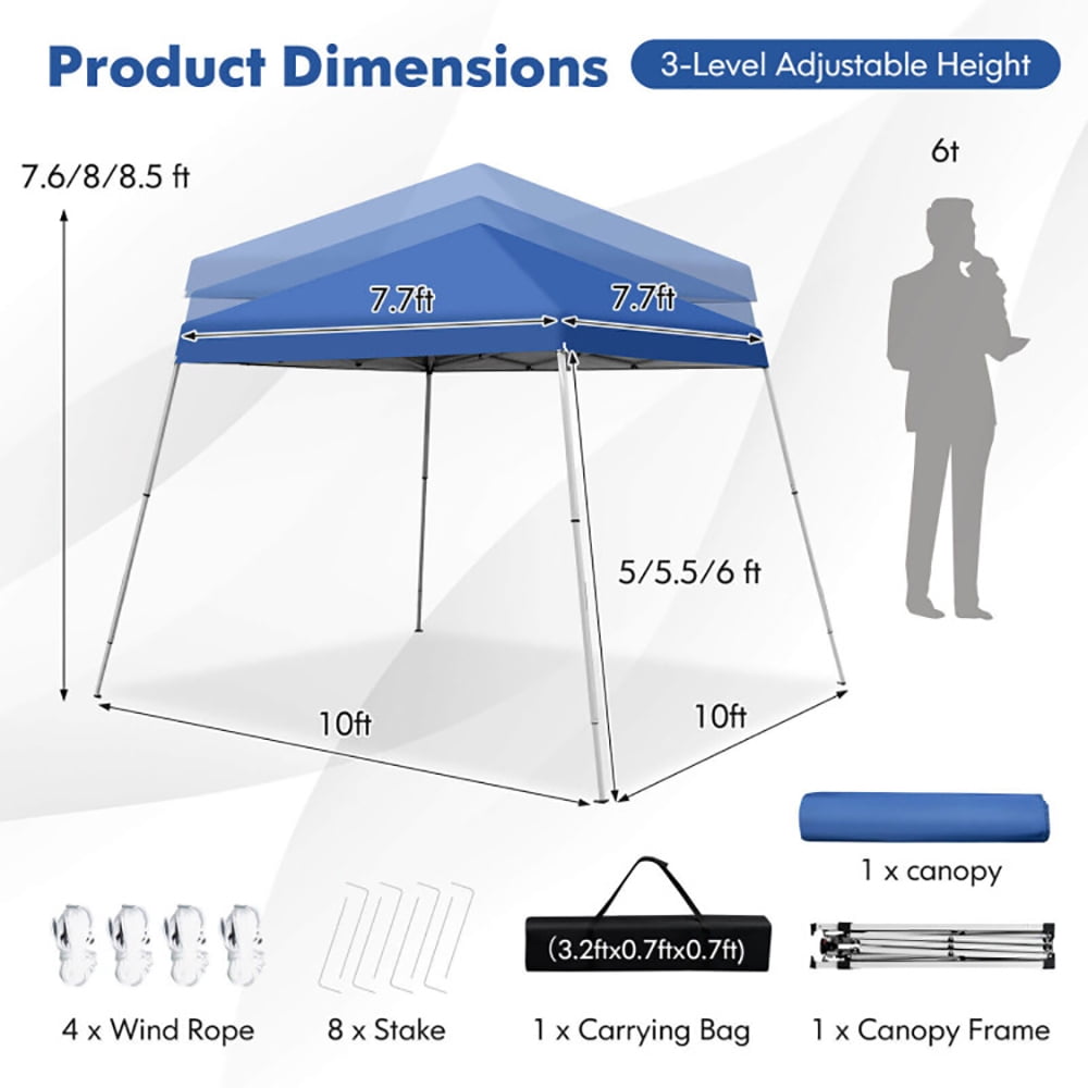 Aimee Lii 10 x 10 Feet Outdoor Instant Pop-up Canopy with Carrying Bag, Backyard Canopy Gazebo for Party Camping BBQ Events, Blue Aimee Lii 10 x 10 Feet Outdoor Instant Pop-up Canopy with Carrying Bag, Backyard Canopy Gazebo for Party Camping BBQ Events, Blue