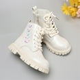 thumbnail image 6 of VNKIDY Girls Kids Ankle Boots Pastel Heart Decor Lace Up Back Zip Closure Thick Sole Shoes For Casual Daily Wear Soft Footwear, 6 of 7