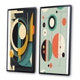 thumbnail image 3 of Designart "Retro Dimensions of the Mid-century Era I" Modern Midcentury Framed Wall Art Set Of 2 - Mid-Century Blue Frame Gallery Set For Office Decor, 3 of 6
