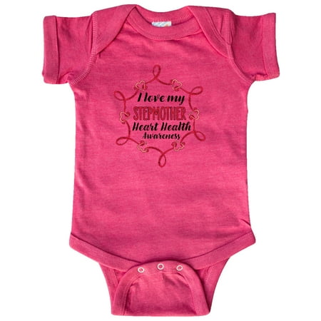 

Inktastic I Love My Stepmother Heart Health Awareness Gift Baby Boy or Baby Girl Bodysuit