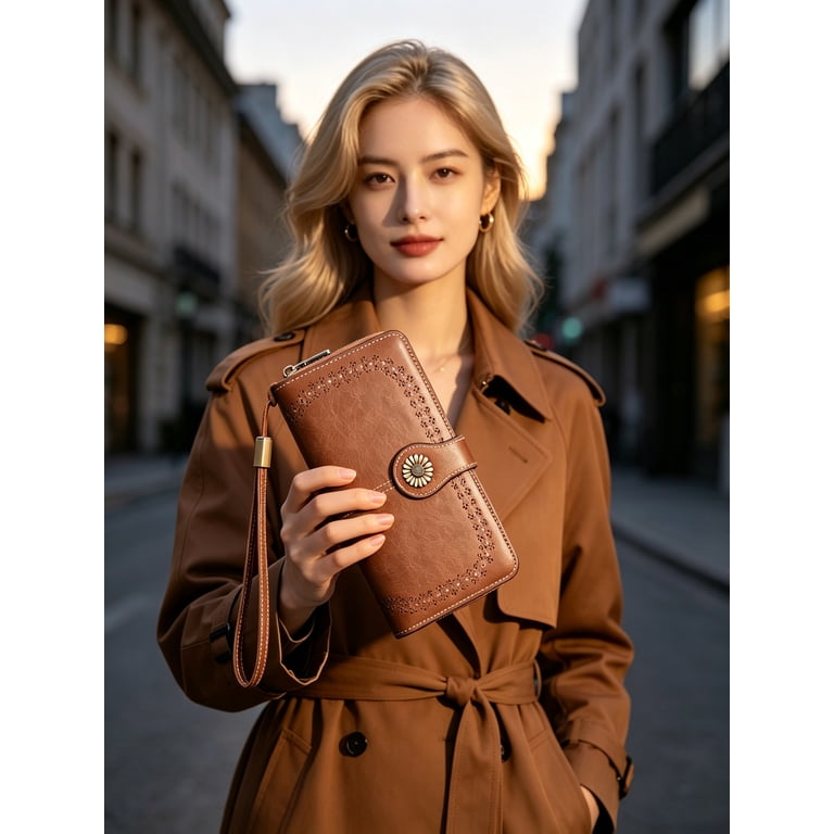GMDISC Women's Leather Wallet, Large Capacity with RFID Blocking photo 8