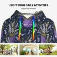 thumbnail image 4 of Uemuo Lavender Flowers Pattern Women's Hoodie with Eye-catching Drawstrings- Casual Pullover Hoodie with Kangaroo Pocket, Stylish Hooded Sweatshirt-Large, 4 of 7