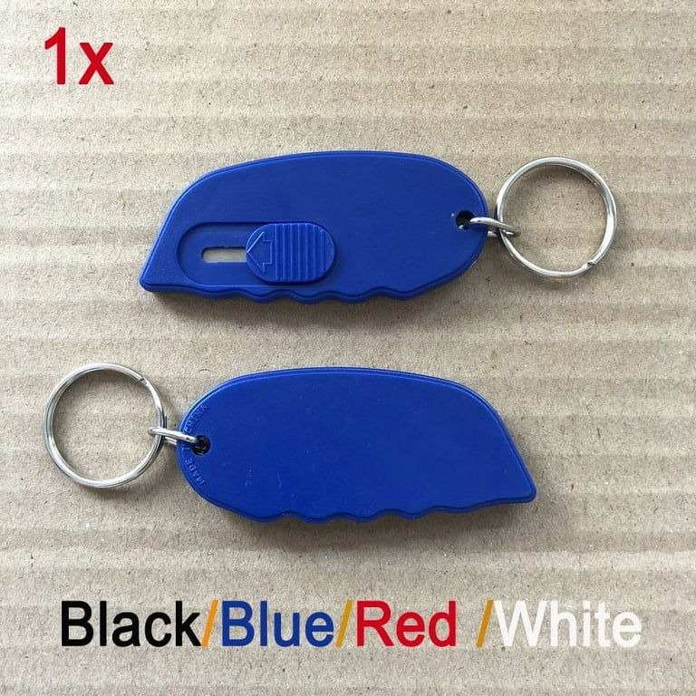 Sagasave Mini Box Cutter Keychain Box Opener Retractable Blade Portable, Red