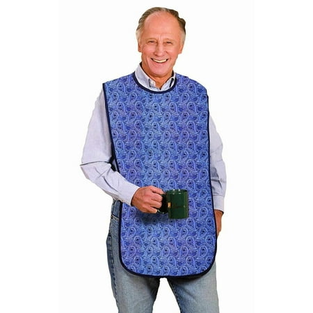 True Adjustable Snap - Extra Long Paisley Waterproof Mealtime Protector Adult Bib 18