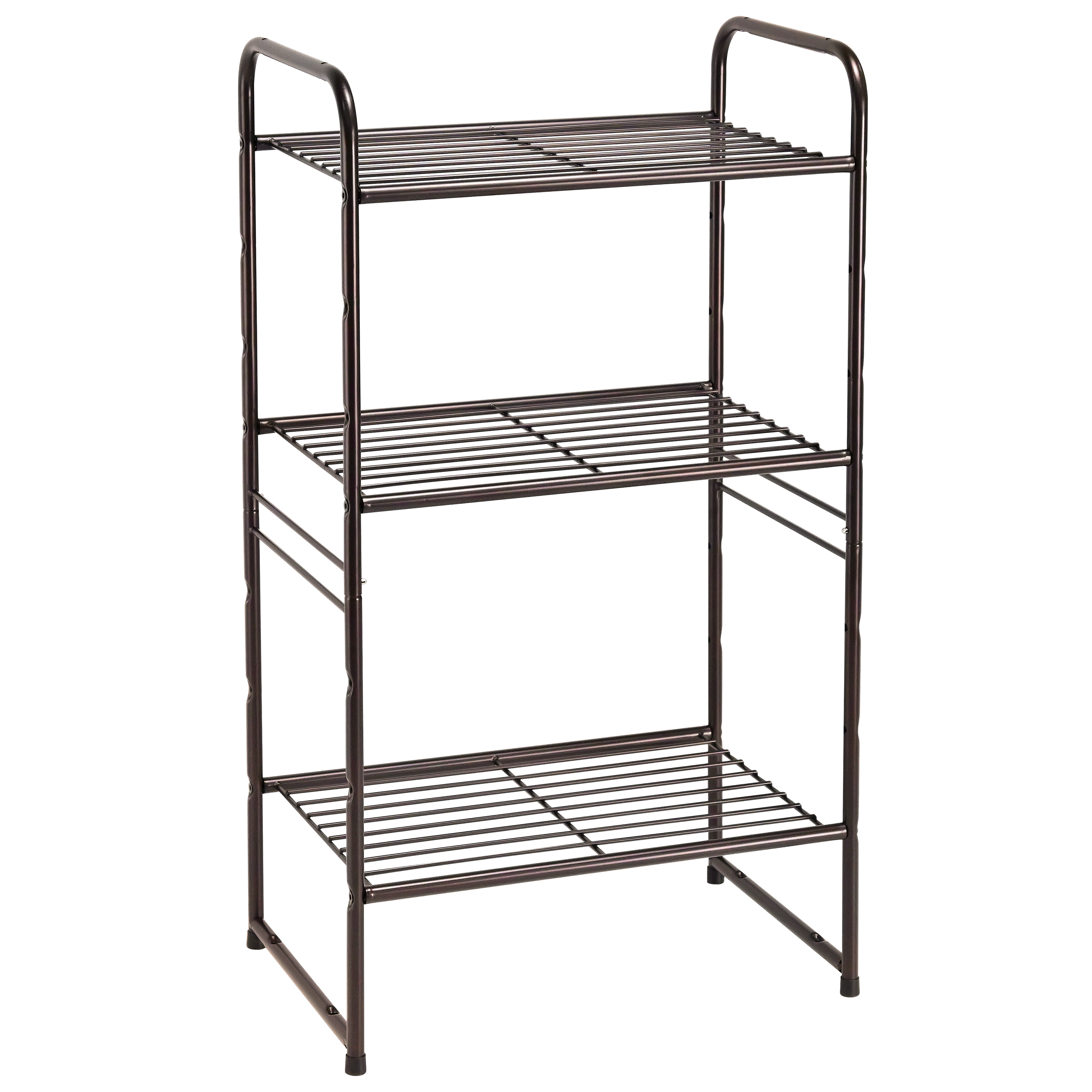 3-Tier Metal Wire Shelving Rack, Storage Shelves for Kitchen Pantry, 12"D x 17.8"W x 31.5"H, Bronze