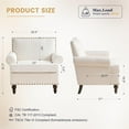 thumbnail image 6 of Accent Chair, Upholstered Armchair, Retro Living Room Chairs with Soft Cushion,  Comfy Reading Sofa Chair with Wooden Frame and Rivet Detailing for Bedroom, Apartment, Office, Beige, 6 of 6