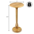 thumbnail image 4 of JONATHAN Y Leopold 24.5" Cottage Designer Mango Wood Pedestal Round Drink Table and Decorative End Table, Natural, END3006A, 4 of 5