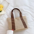 thumbnail image 5 of 3 Bolso simple del verano tejido bolso de paja bolso de mano bolso de hombro para acampar, 5 of 5