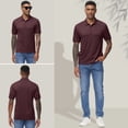 thumbnail image 6 of QPNGRP Men's Golf Polo Shirts Short Sleeve Moisture Wicking Dry Fit Performance Daily Casual Stylish Collared Shirts for Men Burgundy L, 6 of 8